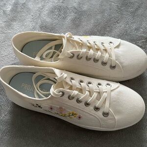 Project Cloud off white canvas platform sneakers